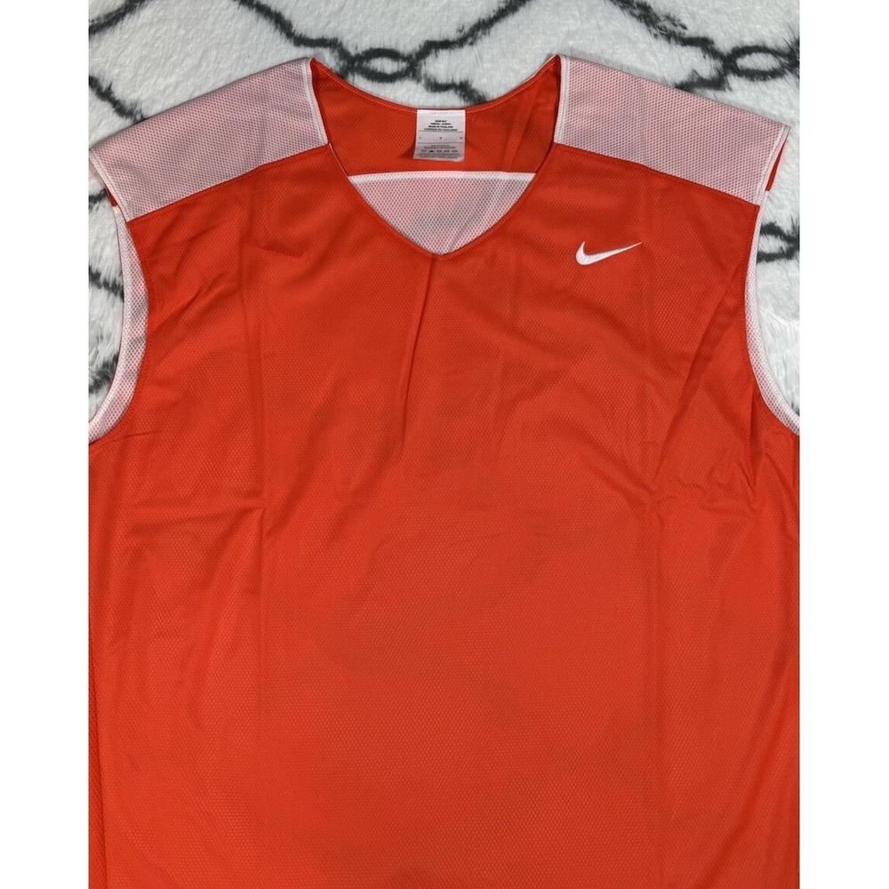 NIKE Team Dri-FIT Reversible Pinnie Practice Jersey Orange White Mens Sz S *NEW* - Picture 3 of 8